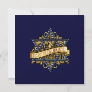Happy Hanukkah Star of David Holiday Card
