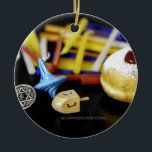 Happy Hanukkah Star of David menorah Dreidel Slipp Ceramic Tree Decoration<br><div class="desc">Happy Hanukkah Star of David menorah Dreidel SlipperyJoe's Celebration Candles Jewish Hebrew Chanukah gifts decorations Judaism religion artistic</div>