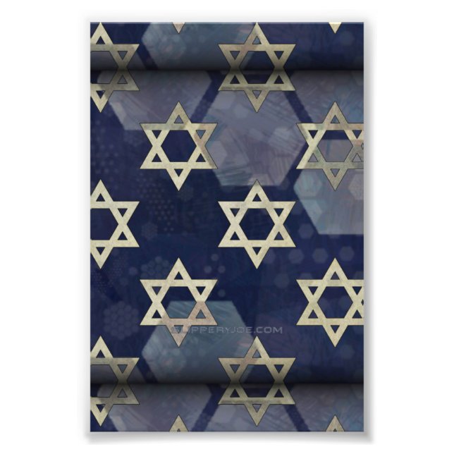 Happy Hanukkah Star of David menorah Dreidel Slipp Photo Print (Front)