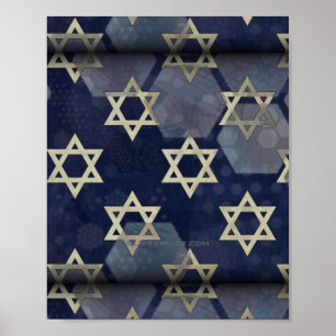 Happy Hanukkah Star of David menorah Dreidel Slipp Poster