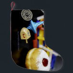 Happy Hanukkah Star of David menorah Dreidel Slipp Small Christmas Stocking<br><div class="desc">Happy Hanukkah Star of David menorah Dreidel SlipperyJoe's Celebration Candles Jewish Hebrew Chanukah gifts decorations Judaism religion artistic</div>