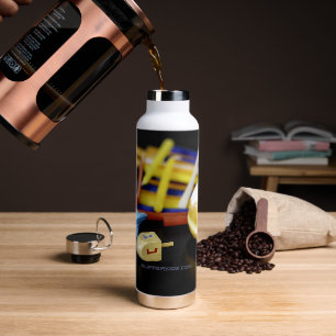 Happy Hanukkah Star of David menorah Dreidel Slipp Water Bottle