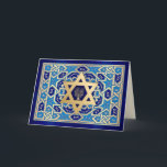 Happy Hanukkah. Star of David & Menorah  Holiday Card<br><div class="desc">Happy Hanukkah / Happy Chanukah. Gold Foil Star of David and Menorah design customisable Greeting Cards. Matching cards and gifts available in the Jewish Holidays / Hanukkah Category of our store.</div>