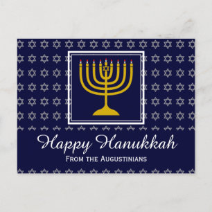 HAPPY HANUKKAH Star of David Menorah Personalised Holiday Postcard