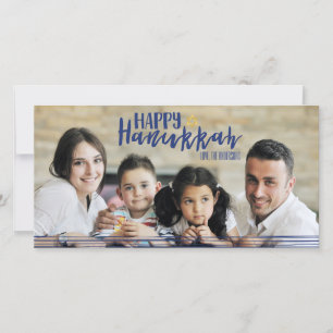 Happy Hanukkah Star of David Photo Card