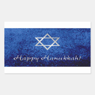 Happy Hanukkah Star of David Rectangular Sticker