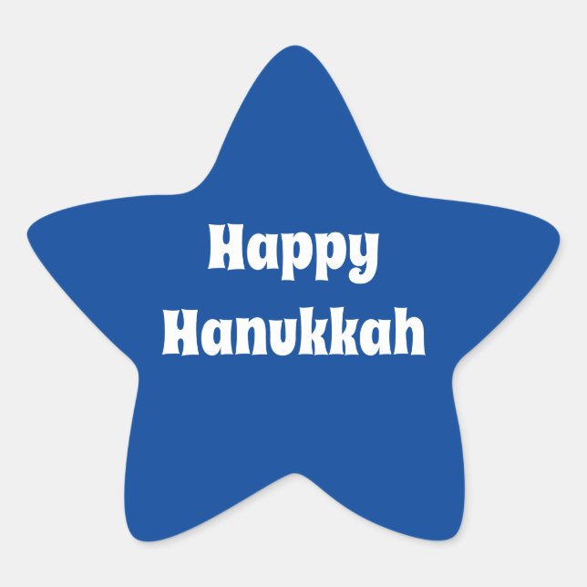 Happy Hanukkah Star Sticker (Front)