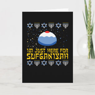 Happy Hanukkah Sufganiyah Jewish Funny Holiday Card
