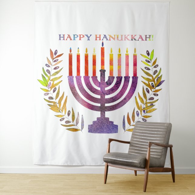 Happy Hanukkah Tapestry (In Situ)