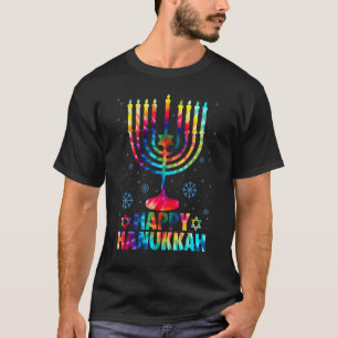 Happy Hanukkah Tie Dye Jewish Chanukah Menorah Han T-Shirt