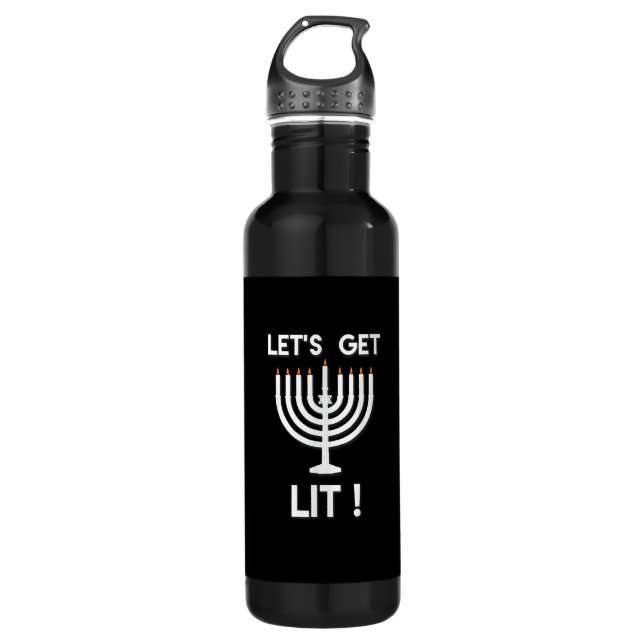 Happy Hanukkah Tis The Season Get 710 Ml Water Bottle (Front)