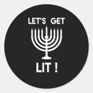 Happy Hanukkah Tis The Season Get Classic Round Sticker