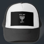 Happy Hanukkah Tis The Season Get Trucker Hat<br><div class="desc">Happy Hanukkah Tis The Season Get: A joyful Hanukkah design celebrating the festival of lights. Perfect for sharing warmth and laughter. Bright,  festive,  and inclusive.</div>