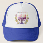 Happy Hanukkah Trucker Hat<br><div class="desc">This cute Hanukkah pattern is an eye-catcher! It's a fun and funky way to dress up decor, gifts, apparel, and household items for the occasion. Check out my store for more pattern items and gift ideas, or combine items to create an interesting gift package!</div>