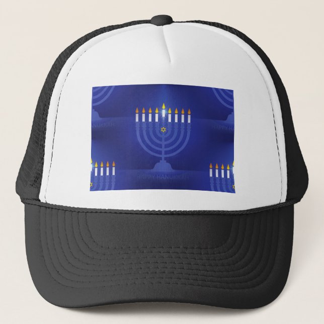 happy hanukkah trucker hat (Front)