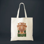 Happy Hanukkah Two Traditions One Wish Christmas Tote Bag<br><div class="desc">Two Christmas trees and two Stars of David and a menorah design tote bag for your shopping to celebrate Hanukkah. Check out other Hanukkah designs from this store</div>