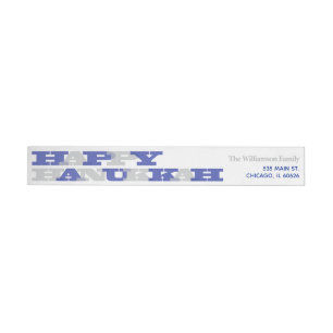 Happy Hanukkah Typography Wrap Around Label