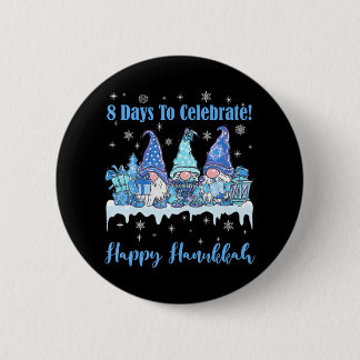 Happy Hanukkah Ugly Christmas Gnome Gnomies 6 Cm Round Badge