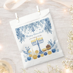 🕎 Happy Hanukkah, watercolor  Favour Bags