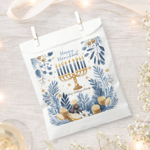 🕎 Happy Hanukkah, watercolor  Festival of Lights  Favour Bags