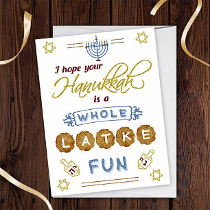 Happy Hanukkah Whole Latke Fun Funny Custom Card