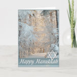 Happy Hanukkah Winter Road Greeting Card<br><div class="desc">this card is blank inside... marlodeedesigns.com :: All rights reserved. All necessary licenses have been purchased and are on file. Some graphics are by MarloDee Designs (unless otherwise stated in the listings). Images on this site are NOT public domain. You may not copy, duplicate, alter or scan these designs, images,...</div>