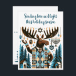 Happy Hanukkah (With A Moose!) Holiday Postcard<br><div class="desc">"Chag samoose" isn't a very good pun,  but I really tried to make it work.</div>