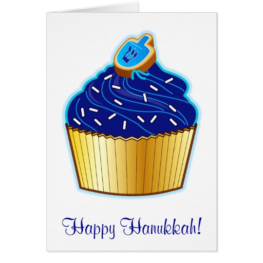 Happy Hanukkah with Cupcake and Cookie Card