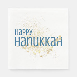Happy Hanukkah (with Gold Foliage) Napkin