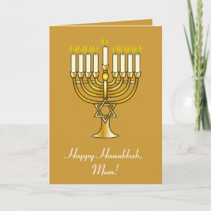 Happy Hanukkah with Menorah: Mum Holiday Card