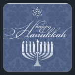 Happy Hanukkah with Menorah Sticker<br><div class="desc"></div>