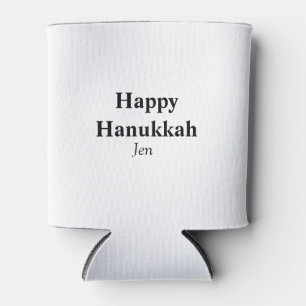 Happy Hanukkah your name text image editable Can Cooler