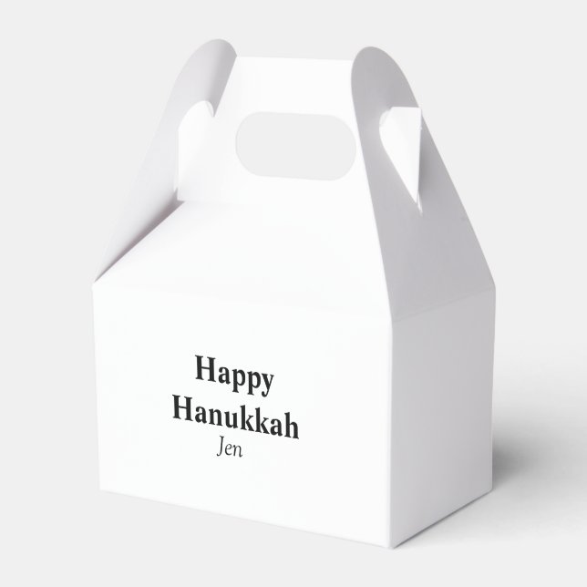 Happy Hanukkah your name text image editable  Favour Box (Front Side)
