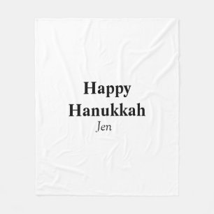 Happy Hanukkah your name text image editable Fleece Blanket