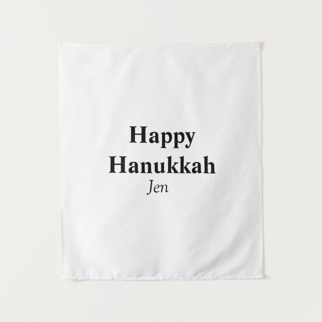 Happy Hanukkah your name text image editable  Tapestry (Front)