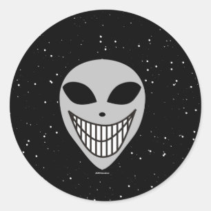 Happy Happy Alien race science fiction face Classic Round Sticker