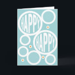 Happy Happy Greeting Card<br><div class="desc">Why just settle for happy when you can wish happy,  happy birthday to your loved one?  Choose this simply designed card with circles of fun and send the happiest of birthday wishes to anyone in your life... from the young to the young at heart!</div>