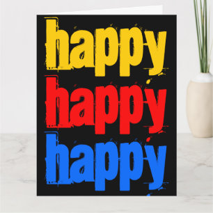 Happy Happy Happy Big Birthday Card 8 x 11
