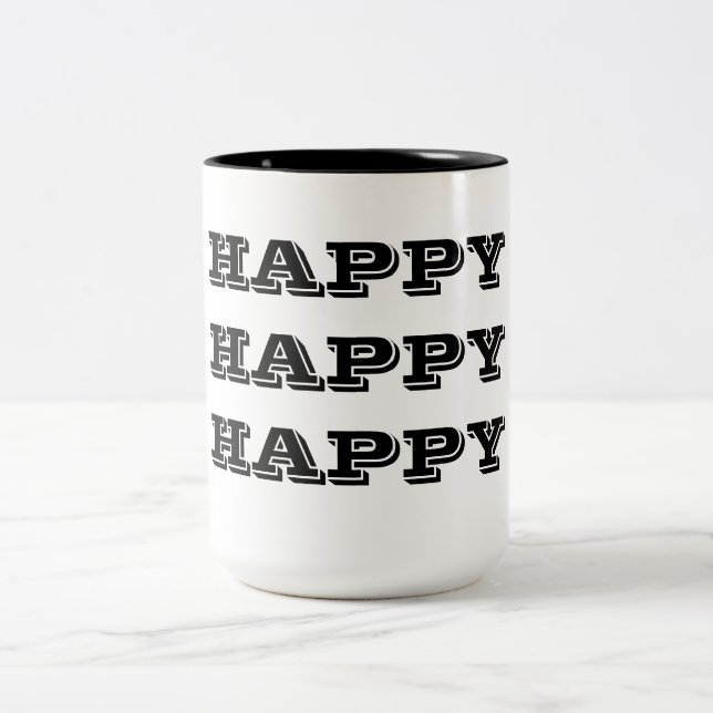 Happy Happy Happy Two-Tone Coffee Mug (Center)