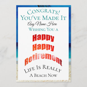 Happy Happy Retirement Congrats and Name - Card