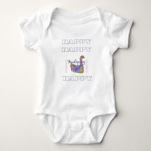 HAPPY HAPPY Thanksgiving White Baby Bodysuit