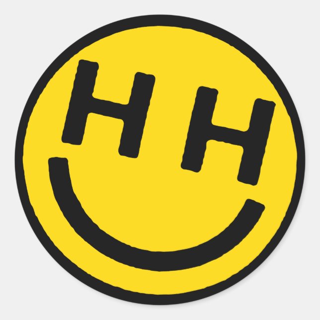 Happy Hardcore Yellow Face Stickers (Front)