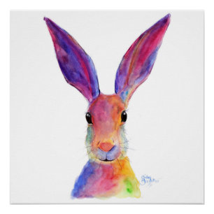 Happy Hare 'Jelly Bean' by Shirley MacArthur Poster