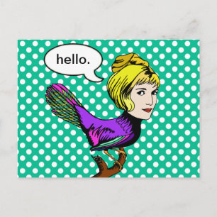 Happy Harpy Anthropomorphic Bird Girl Postcard