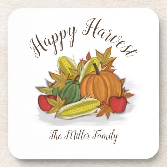 Happy Harvest Beverage Coaster (Front)