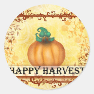 Happy Harvest Classic Round Sticker