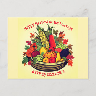Happy Harvest Cornucopia Invitation Postcard