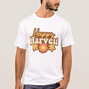 Happy Harvest Pumpkin Halloween Groovy Fall Season T-Shirt