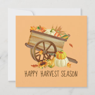 Happy Harvest Season Fall Holiday Postcard