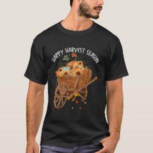Happy Harvest Season Retro Sunflowers Pumpkin Farm T-Shirt